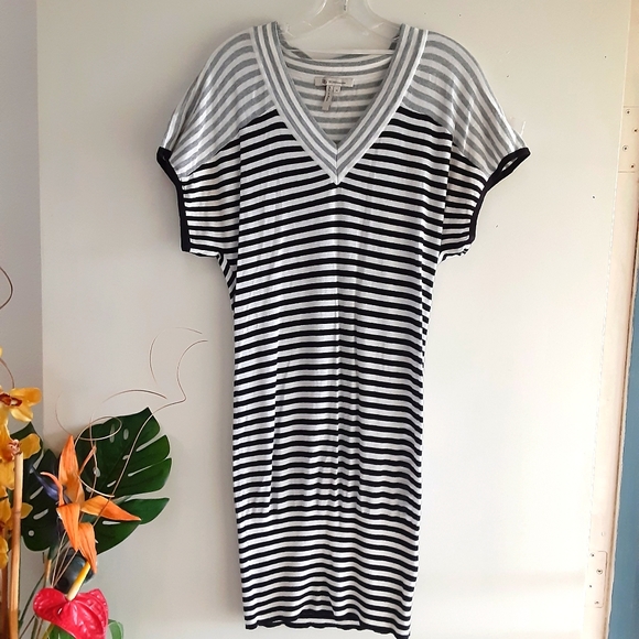 BCBGENERATION Black and White Stripe Dress - Picture 1 of 11
